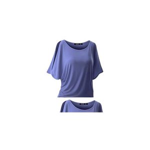 Women'S T-Shirt Summer Women Top Y O-Neck With 10 Color Batwing Dolman Sleeves Female Cotton T Shirt S-5Xl Size Lady Wear Drop Deliver Dhtu5