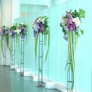 painted Gold black floral metal flower Arch stand centerpieces Flowers Floral Arrangement stand for Wedding backdrop stage 760