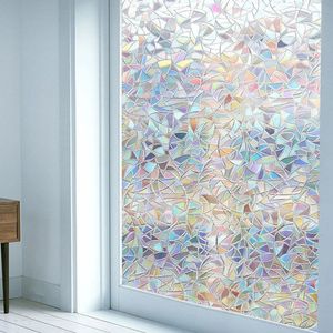 Window Privacy Film Rainbow Glass 3D Decorative Decals Vinyl Static Cling Stickers NonAdhesive 240322