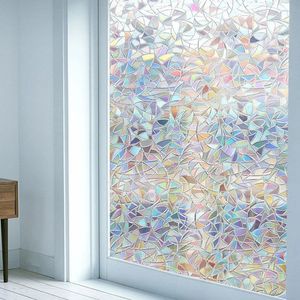 Sichtschutzfolie für Fenster, Regenbogenglas, 3D-dekorative Aufkleber, Vinyl, statisch haftende Aufkleber, nicht klebend, 240322