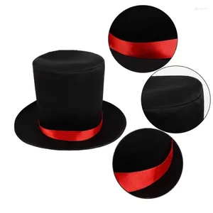 Berets Hat Magician Top Black Performed Stage Performances Bowler Fancy Dress