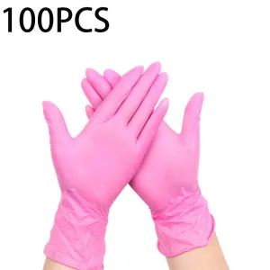 Handschuhe 100pcs Disposable Pink Nitril Handschuhe Latex kostenlos wasserdichte PVC Haushalt wasserdichte rosa Arbeitschuhe Küche Kochwerkzeuge