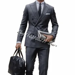 2 Piece Men's Wedding Suit Fi Male Slim Busin Office Suit Men Blazer Pants Male Tuxedos For Groom Wedding Costume Homme C7oi#