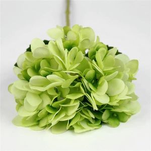 Dekorativa blommor Användbar faux silkblomma UV-resistenta långa stam konstgjorda hortensia blommor arrangemang