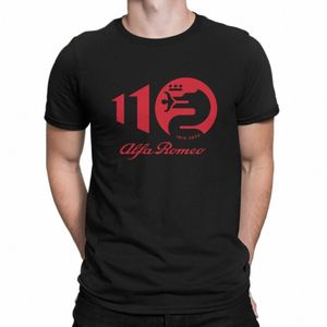 110th Men TShirt Alfa Romeos Car Factory Crewneck Short Sleeve 100% Cott T Shirt Funny High Quality Gift Idea r8ZC#