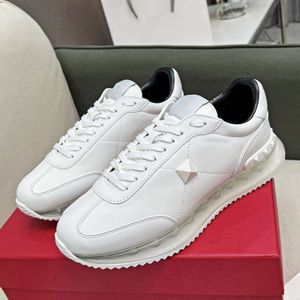 VA New Versatile Colored Cowhide Small White with Rivet Air Cushion Bottom Couples Thick Sole Elevated Casual Sports Shoes for Women