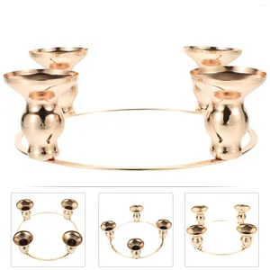 Candle Holders Advent Candlestick Holder Taper Ring Gold Wrought Iron Mamparas Decorativas Fiestas