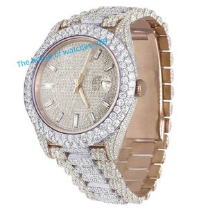 Orologio ghiacciato Orologio VVS Clarity Moissanite con diamanti tempestati di diamanti Orologio di lusso in acciaio inossidabile