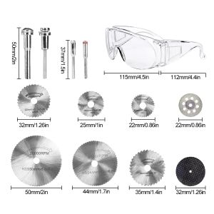 Zaagbladen 43PCS/Set Diamond HSS Resin Metal Cutting Saw Blade Disc Rotary Grinding Cutting Wheels Dremel Cut Discs with Drill Mandrel