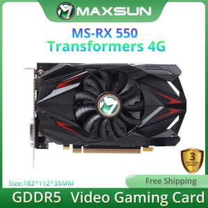MAXSUN AMD RX 550 Transformers 4G Graphics Card GDDR5 Video Memory Gaming Video Card DVI+DP Interface Desktop Computer GPU