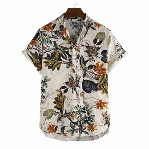 incerun Men Hawaiian Shirt Printing Short Sleeve Vacati Stand Collar 2024 Men Clothing Streetwear Cott Casual Shirts S-3XL d1zE#