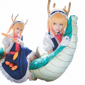 Anime Miss Kobayi Drag Maid Tohru Costumi Cosplay Donne Lacauch Kobayi Festa Festa Cameriera Uniformi Costume Parrucca Coda 27mh #