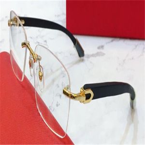 Óculos ópticos de design de moda 0052O moldura quadrada sem aro lente transparente estilo de negócios vintage e simples eyewear233s