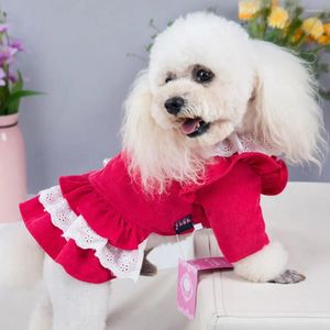Dog Apparel Autumn Winter Thick Warm Pet Overalls Clothes Dress Cats Skirt Puppy Princess For Small Medium Dogs Costume