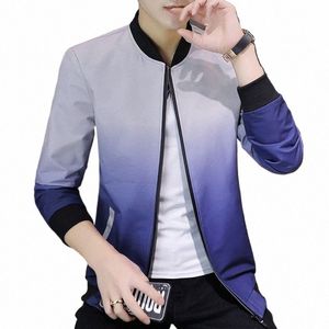 2023 Neue Frühling und Herbst Fi Trend Slim Fit Ctrast Color Panel Reißverschluss Mock Collar Middle Youth Casual Style Herrenjacke k26P #