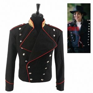 raro MJ Michael Jacks Red Black Military England Style Informal Cool Jacket Outerwear h9fX #
