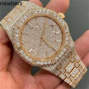 Luxury Diamonds AP Watch Apf Factory Vvs Iced Out Moissanite Can past Test Luxury Diamonds Quartz Movement Iced Out Sapphire for Out Mechanical High Quality 0355NY