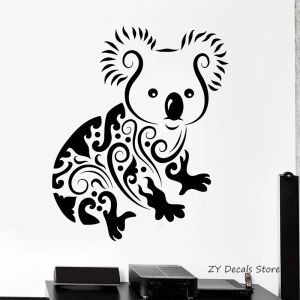 Klistermärken koala väggdekaler djungel djur vägg klistermärken tribal väggmålning hem dekoration för barn rum barnkammare lekrum tapet l317