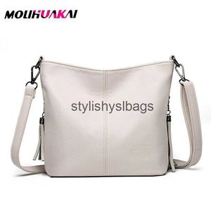 Cross Body Ladies soft High Quality Leather Luxury Kangaroo Brand Tote Bag Top Shoulder Women Messenger Bags Womens 2021 H240328