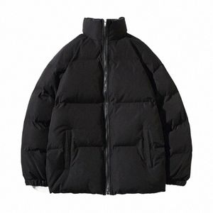 Harajuku Giacca invernale da uomo Parka addensare caldo cappotto da uomo colletto alla coreana tinta unita Parka cappotto da donna Fi New Streetwear P9uw #