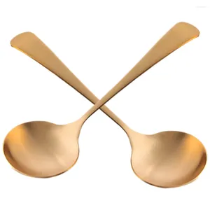 Spoons 2pcs Porridge Copper Spoon Decorative Home Tableware