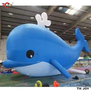 Игры на открытом воздухе. Мероприятия 8 м 26 футов синего гигантского надувного кита для городского парада декора или вечеринка, украшение 001