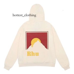 2023 Nya herrtröjor Rhude Hooded Men Kvinnor Designer Fashion Popular Letters Printing Pullover Winter Sweatshirts 396