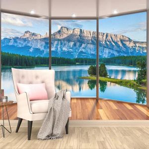 Window Stickers Privacy Glass Film Beautiful Scenery Pattern Glue-Free For Door Sticker Sun Blocking Static Frosted Flim