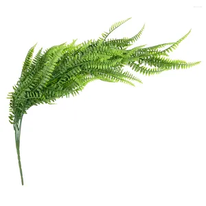 Dekorativa blommor Simulering Fern Grass Green Plant Artificial Persian Laves Fake Flower Hushållens trädgårdsdekor som slår hängande vägg