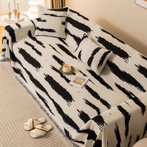 Chair Covers Chenille Striped Sofa Cover Four Seasons Universal Simple Towel Blanket Carpet