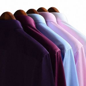 2023 N-Ir Solid Soft Easycare Эластичные рубашки Мужские спандексные рубашки с рукавами Lg Dr Рубашки Мужские офисные рубашки Мужская одежда v3sB #