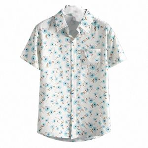 Trendiga sköldpaddor nacktryckskjortor för män - korta ärmar strand hawaiian polo topp w81m#