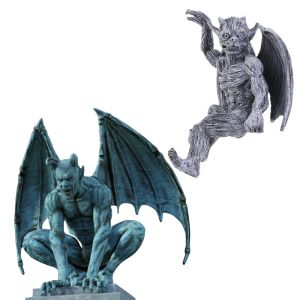 Sculptures Winged Gargoyle Statue Resin Ghost Hanging Figurines Decoration for Garden Front Porch Yard Fence Ornaments