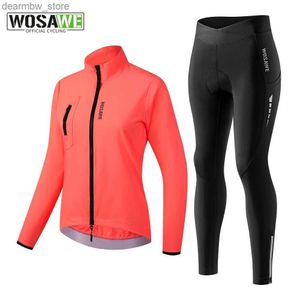 Jaquetas de ciclismo wosawe respirável camisa de ciclismo feminino roupas de bicicleta de estrada conjunto longo roupas de bicicleta senhoras terno esporte bicicleta suit24328