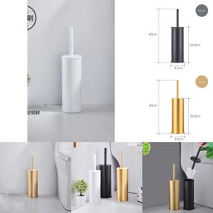 2024 Luxury Gold Black Aluminum Toilet Brush Holder Set Bathroom Cleaning Brush Household Floor Cleaning Bathroom Accessories