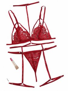 Sexy Fi Floral Spitzen-BH Set Hot Erotik Strumpfband Dessous Set Porno Damenunterwäsche für Sex Hollow Out Weibliche Dessous d5Uf #