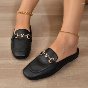 Casual Shoes 2024 Kvinnliga damer Flat Fashion Vintage British Leather Oxford Loafers Storlek 44 Comfy Shallow Flats Gold