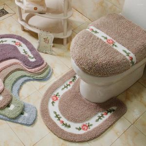 Toilet Seat Covers Pastorable Style Non-slip Water Absorption U Shaped Rug Drop