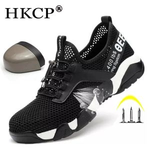 Boots New Men Steel Toe Work Safety Shoes Lightweight Breathable Reflective Casual Sneaker Prevent Piercing Women Protective Boots 48