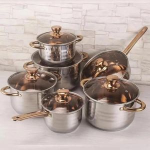 Cookware Sets Stainless Steel Pot Set Non-stick Saucepan Soup Milk 12-piece Gift Box Setre Kitchenware Wholesale