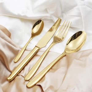 Besteck-Sets, 16-teilig, 18/10 Edelstahl, goldfarben, Besteck-Set, Gabeln, Messer, Dessertlöffel, Geschirr, Geschirr, Abendessen, Zubehör, spülmaschinenfest