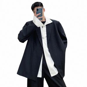 Luzhen bahar trendy zarif gündelik blazer ceket erkekler sokak dönüş yakalı Kore şık dışarısı 2024 ÜCRETSİZ gemi D2A851 U4ZK#