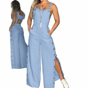 ladies Sexy Romper Jumpsuit 2024 Summer Sleevel Twisted Knot Cott Strappy Pants Butt Ongs Fi Women Jumpsuits W0Uu#