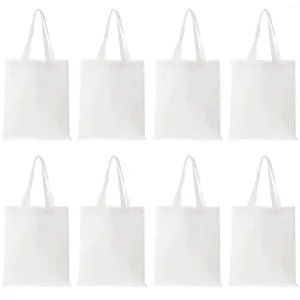 Storage Bags 8 Pcs Portable Shopping Bag Gift Bulk Pouch Canvas Tote Large Grocery Sublimation Supermarket Shoulder Blank