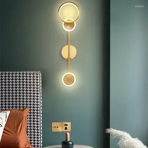 Vägglampa modern nordisk minimalistisk sovrum sovrum dekoration bakgrund el gång inomhus belysning för vardagsrum