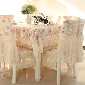 Chair Covers European Embroidered Table Cloths Modern Simple Pink Rectangular Lace Cloth Dining Home Anti-dirty Cushion