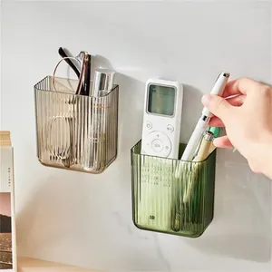 Hooks Remote Control Storage Box High Quality Transparent Stripe Multi-function Wall-mounted Tools Basket Light Luxury