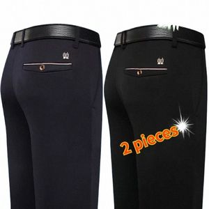 eleganti pantaloni neri Dr per uomo comodi pantaloni casual pantaloni coreani da uomo Busin Four-Seas pantaloni slim-fit elasticizzati maschili k5g5 #