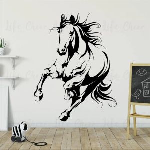 Klistermärken Wild Animal Horse Wall Decal Running Horse Vinyl Stickers Home Decoration Animals Theme Wall Poster PVC Carving Sticker AC519