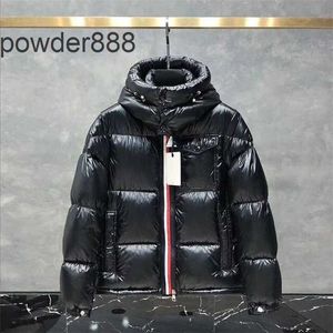 High Version Detachable Hooded Down Jacket for Mens 2024 Couple Outfit with Red Stripe Zipper Bread